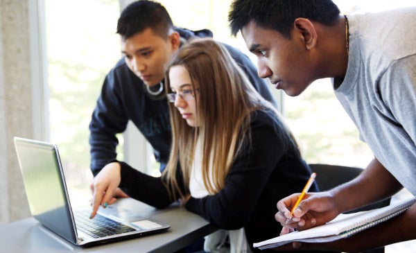 students studying